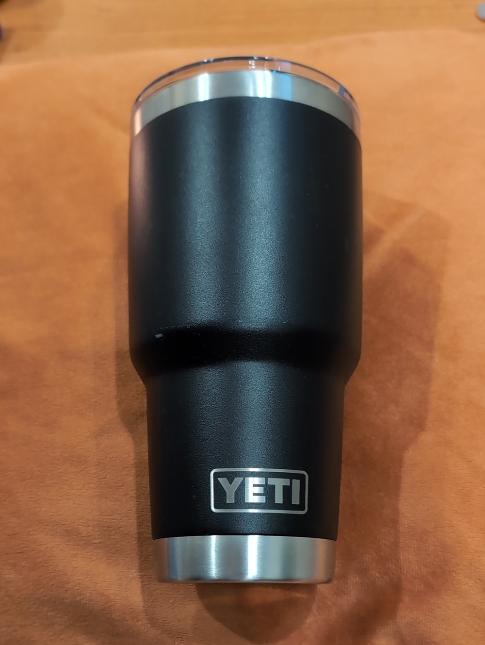 Yeti 30z Black Tumbler With Company Branding